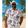 COOFANDY Big and Tall Men’s Hawaiian Shirts Short Sleeve Tropical Floral Button Down Shirt Casual Summer Beach Shirts(Pink – Tropical Vitality)