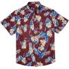 COOFANDY Big and Tall Men’s Hawaiian Shirts Short Sleeve Tropical Floral Button Down Shirt Casual Summer Beach Shirts(Red-tropical Floral)