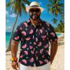 COOFANDY Big and Tall Men’s Hawaiian Shirts Short Sleeve Tropical Floral Button Down Shirt Casual Summer Beach Shirts(Watermelon)