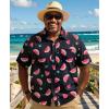 COOFANDY Big and Tall Men’s Hawaiian Shirts Short Sleeve Tropical Floral Button Down Shirt Casual Summer Beach Shirts(Watermelon)