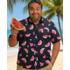 COOFANDY Big and Tall Men’s Hawaiian Shirts Short Sleeve Tropical Floral Button Down Shirt Casual Summer Beach Shirts(Watermelon)