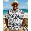 COOFANDY Big and Tall Men’s Hawaiian Shirts Short Sleeve Tropical Floral Button Down Shirt Casual Summer Beach Shirts(White Cruise Ship)