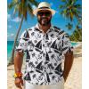 COOFANDY Big and Tall Men’s Hawaiian Shirts Short Sleeve Tropical Floral Button Down Shirt Casual Summer Beach Shirts(White Cruise Ship)