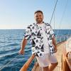 COOFANDY Big and Tall Men’s Hawaiian Shirts Short Sleeve Tropical Floral Button Down Shirt Casual Summer Beach Shirts(White Cruise Ship)