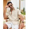 COOFANDY Men’s Button Down Shirt Short Sleeve Cotton Casual Summer Shirts Textured Beach Vacation Shirts for Men(Beige)