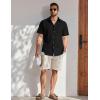 COOFANDY Men’s Button Down Shirt Short Sleeve Cotton Casual Summer Shirts Textured Beach Vacation Shirts for Men(Black)
