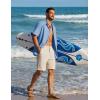 COOFANDY Men’s Button Down Shirt Short Sleeve Cotton Casual Summer Shirts Textured Beach Vacation Shirts for Men(Light Blue)