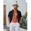 COOFANDY Mens Casual Button Down Shirt Short Sleeve Summer Shirt for Beach Vacation Resort Wear(Black)