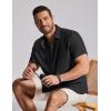 COOFANDY Mens Casual Button Down Shirt Short Sleeve Summer Shirt for Beach Vacation Resort Wear(Black)