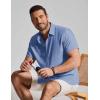 COOFANDY Mens Casual Button Down Shirt Short Sleeve Summer Shirt for Beach Vacation Resort Wear(Blue)