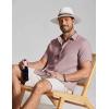 COOFANDY Mens Casual Button Down Shirt Short Sleeve Summer Shirt for Beach Vacation Resort Wear(Dusty Pink)