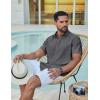 COOFANDY Mens Casual Button Down Shirt Short Sleeve Summer Shirt for Beach Vacation Resort Wear(Gray)