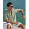 COOFANDY Mens Casual Button Down Shirt Short Sleeve Summer Shirt for Beach Vacation Resort Wear(Light Green)