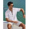 COOFANDY Mens Casual Button Down Shirt Short Sleeve Summer Shirt for Beach Vacation Resort Wear(Solid White)