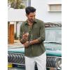 COOFANDY Men’s Cotton Linen Button Down Shirts Long Sleeve Casual Summer Beach Shirts for Men(Army Green)