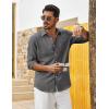 COOFANDY Men’s Cotton Linen Button Down Shirts Long Sleeve Casual Summer Beach Shirts for Men(Flecking Black)