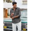 COOFANDY Men’s Cotton Linen Button Down Shirts Long Sleeve Casual Summer Beach Shirts for Men(Flecking Black)
