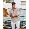COOFANDY Men’s Cotton Linen Button Down Shirts Long Sleeve Casual Summer Beach Shirts for Men(Khaki)