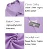 COOFANDY Men’s Cotton Linen Button Down Shirts Long Sleeve Casual Summer Beach Shirts for Men(Purple)
