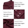 COOFANDY Men’s Cotton Linen Button Down Shirts Long Sleeve Casual Summer Beach Shirts for Men(Wine Red)