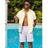 COOFANDY Mens Cuban Guayabera Shirt Short Sleeve Button Down Shirts Summer Beach Vacation Shirts(Light Yellow)