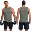 COOFANDY Mens Dry Fit Workout Tank Top Sleeveless Gym Muscle Shirt UPF 50+ Summer Running Athletic Tshirts(Army Green)