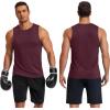 COOFANDY Mens Dry Fit Workout Tank Top Sleeveless Gym Muscle Shirt UPF 50+ Summer Running Athletic Tshirts(Dark Red)
