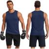 COOFANDY Mens Dry Fit Workout Tank Top Sleeveless Gym Muscle Shirt UPF 50+ Summer Running Athletic Tshirts(Navy Blue)