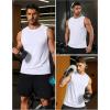 COOFANDY Mens Dry Fit Workout Tank Top Sleeveless Gym Muscle Shirt UPF 50+ Summer Running Athletic Tshirts(White)