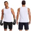 COOFANDY Mens Dry Fit Workout Tank Top Sleeveless Gym Muscle Shirt UPF 50+ Summer Running Athletic Tshirts(White)