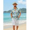 COOFANDY Mens Hawaiian Shirt Short Sleeve Floral Button Down Shirts Tropical Summer Beach Shirts Camp Collar Shirt(Blue Frangipani)