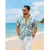 COOFANDY Mens Hawaiian Shirt Short Sleeve Floral Button Down Shirts Tropical Summer Beach Shirts Camp Collar Shirt(Blue Frangipani)