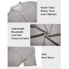 COOFANDY Men’s Henley Shirt Short Sleeve Stand Collar Summer Casual Beach Hippie T-Shirts(Striped Brown & White)