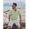 COOFANDY Mens Henley Shirts Short Sleeve Casual Stylish Tshirt Lightweight Summer Basic Tee Tops(Green)