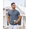 COOFANDY Mens Henley Shirts Short Sleeve Casual Stylish Tshirt Lightweight Summer Basic Tee Tops(Midnight Blue)