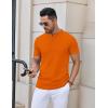 COOFANDY Mens Henley Shirts Short Sleeve Casual Stylish Tshirt Lightweight Summer Basic Tee Tops(Orange)