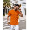 COOFANDY Mens Henley Shirts Short Sleeve Casual Stylish Tshirt Lightweight Summer Basic Tee Tops(Orange)