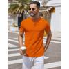 COOFANDY Mens Henley Shirts Short Sleeve Casual Stylish Tshirt Lightweight Summer Basic Tee Tops(Orange)