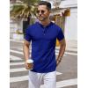 COOFANDY Mens Henley Shirts Short Sleeve Casual Stylish Tshirt Lightweight Summer Basic Tee Tops(Royal Blue)