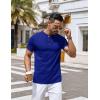 COOFANDY Mens Henley Shirts Short Sleeve Casual Stylish Tshirt Lightweight Summer Basic Tee Tops(Royal Blue)
