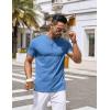 COOFANDY Mens Henley Shirts Short Sleeve Casual Stylish Tshirt Lightweight Summer Basic Tee Tops(Sky Blue)