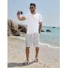 COOFANDY Mens Henley Shirts Short Sleeve Casual Stylish Tshirt Lightweight Summer Basic Tee Tops(White)