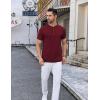 COOFANDY Mens Henley Shirts Short Sleeve Casual Stylish Tshirt Lightweight Summer Basic Tee Tops(Wine Red)