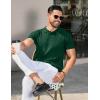 COOFANDY Men’s Knit Polo Shirts Short Sleeve Ribbed Knitted Shirt Summer Lightweight Casual Golf Shirts(Deep Green)