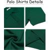 COOFANDY Men’s Knit Polo Shirts Short Sleeve Ribbed Knitted Shirt Summer Lightweight Casual Golf Shirts(Deep Green)
