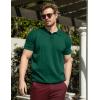 COOFANDY Men’s Knit Polo Shirts Short Sleeve Ribbed Knitted Shirt Summer Lightweight Casual Golf Shirts(Deep Green)