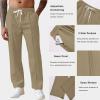 COOFANDY Men’s Knit Sweatpants Lightweight Open Bottom Casual Pants Drawstring Jogger Yoga Pants with Pockets(Olive Green)
