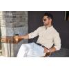 COOFANDY Men’s Long Sleeve Oxford Dress Shirts Button Down Shirt Casual Band Collar Shirts(Beige)