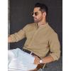 COOFANDY Men’s Long Sleeve Oxford Dress Shirts Button Down Shirt Casual Band Collar Shirts(Light Brown)