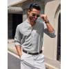 COOFANDY Men’s Long Sleeve Oxford Dress Shirts Button Down Shirt Casual Band Collar Shirts(Light Grey)